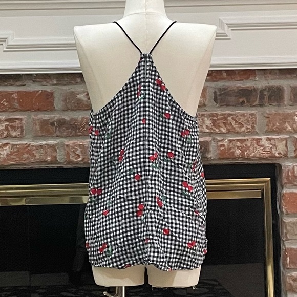 SOLD Vintage Y2K checkered cherry print spaghetti strap tank top / S / EUC - Picture 5 of 9